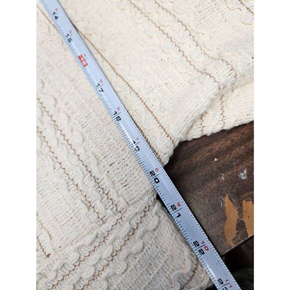 Objects Dart Vintage 90's Cream Woven Sweater Size XL Fringed Hem - Picture 6 of 7